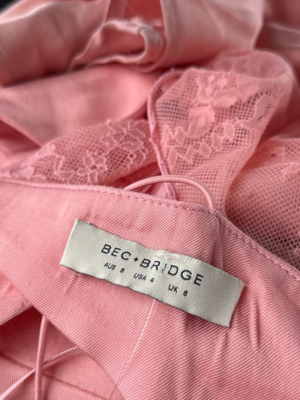 bec + bridge Pink Satin Lace Maxi Dress - Picture 4 of 6